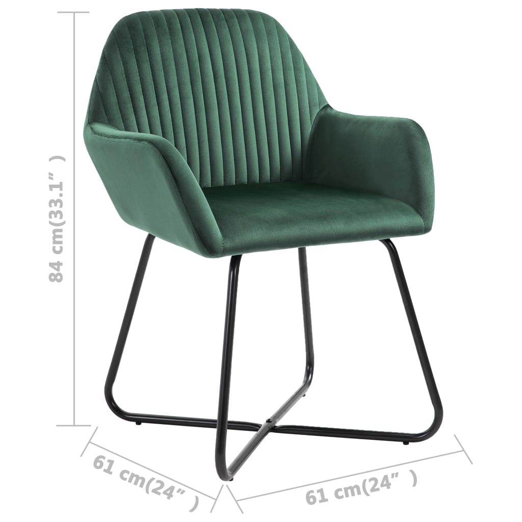 vidaXL Dining Chairs 4 pcs Green Velvet