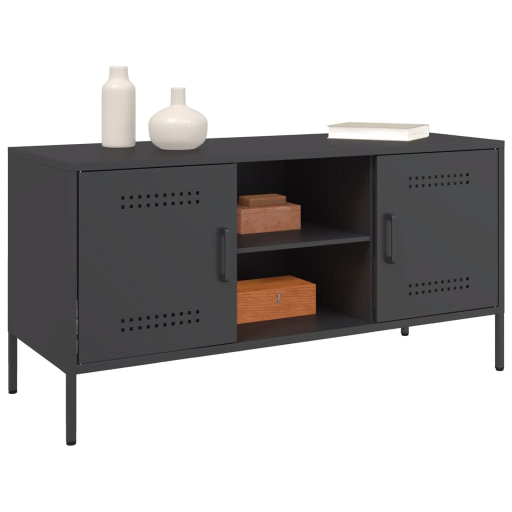 vidaXL TV Cabinet Black 100.5x39x50.5 cm Steel