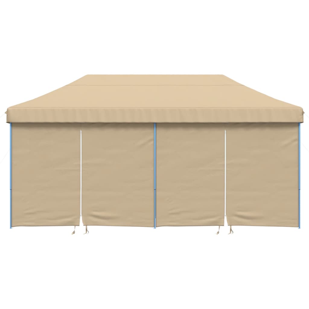 vidaXL Foldable Party Tent Pop-Up with 4 Sidewalls Beige