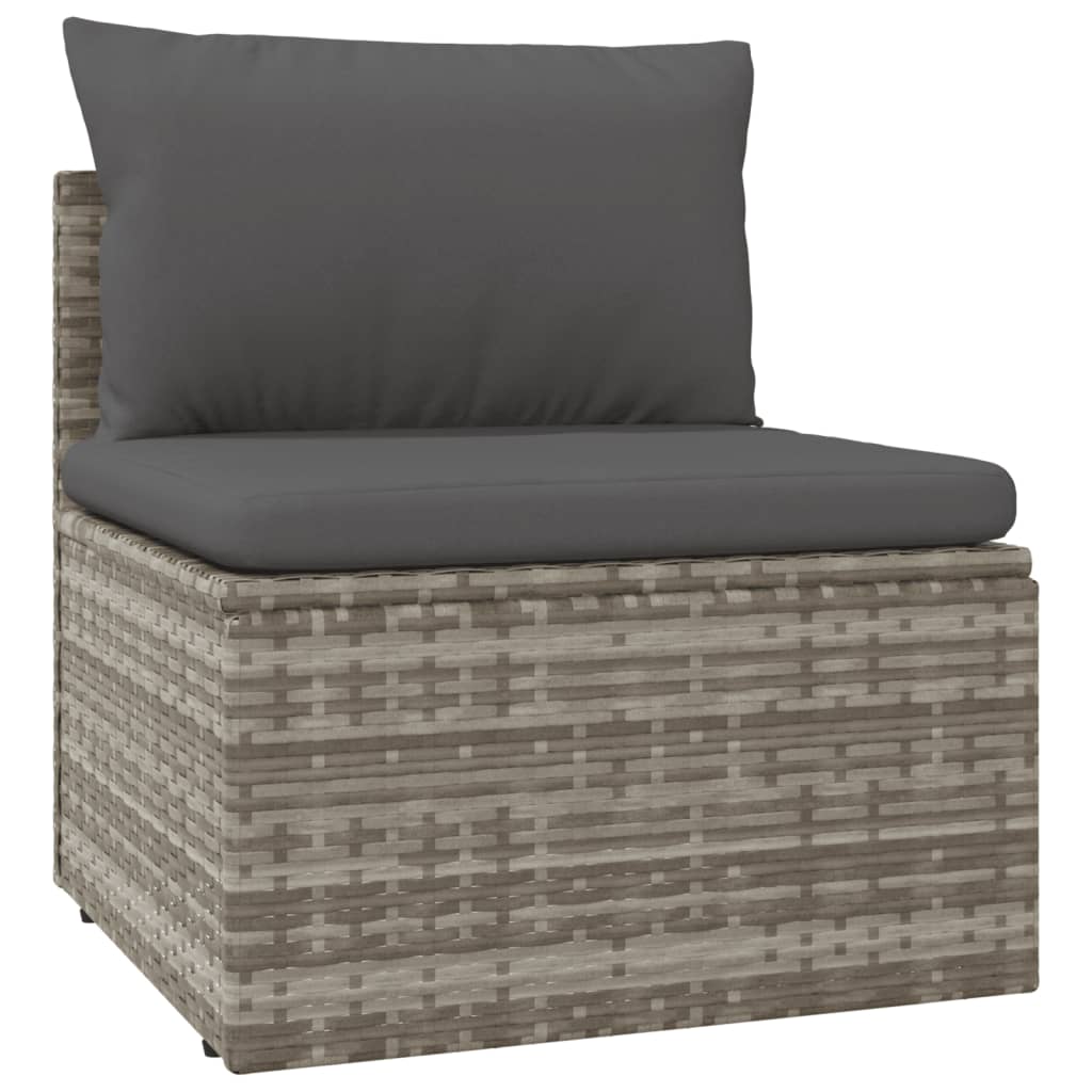 vidaXL 13 Piece Garden Lounge Set with Cushions Grey Poly Rattan