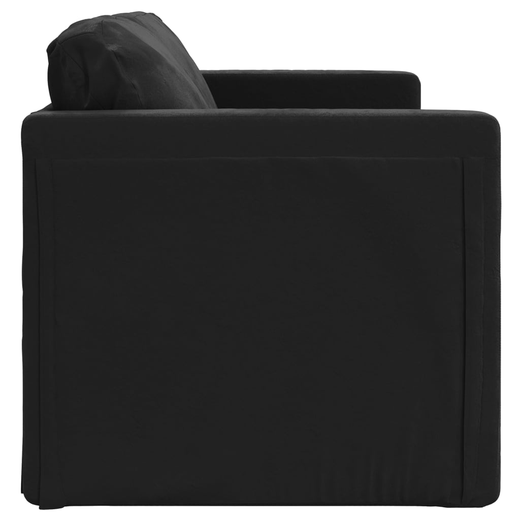 vidaXL Floor Sofa Bed 2-in-1 Black 122x204x55 cm Velvet