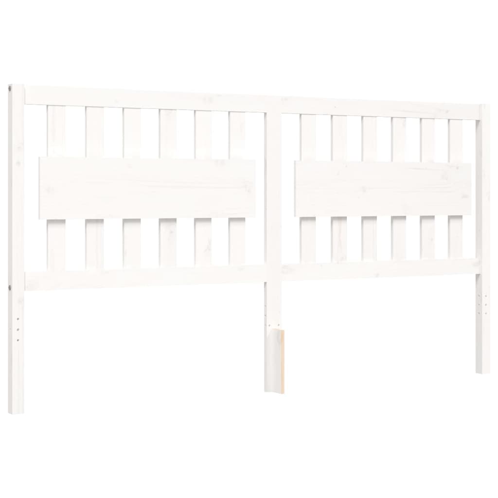 vidaXL Bed Frame without Mattress White Super King Size Solid Wood