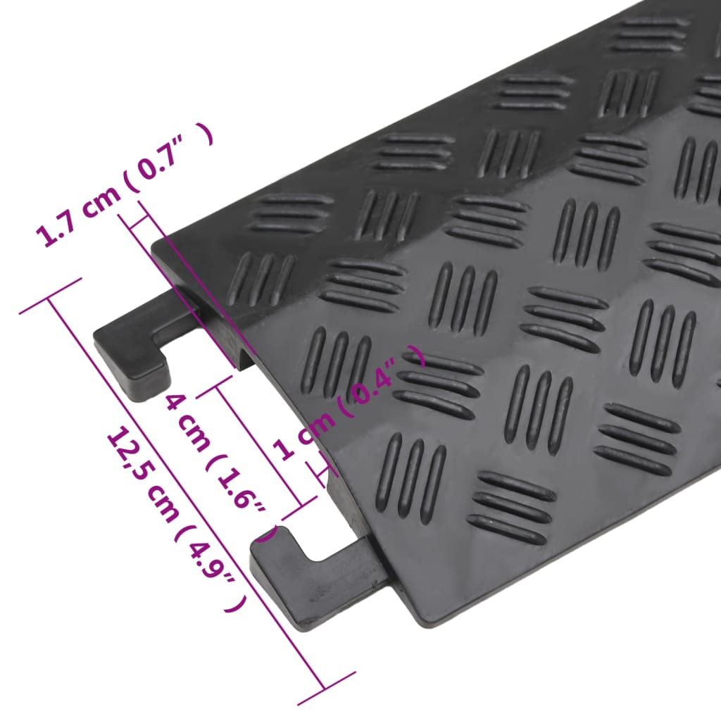 vidaXL Cable Protector Ramps 2 pcs 98.5 cm Black