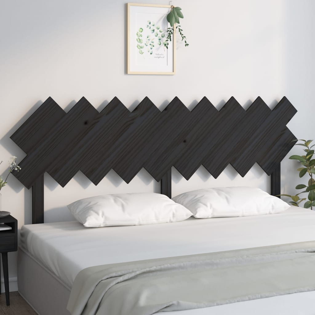 vidaXL Bed Headboard Black 178x3x80.5 cm Solid Wood Pine