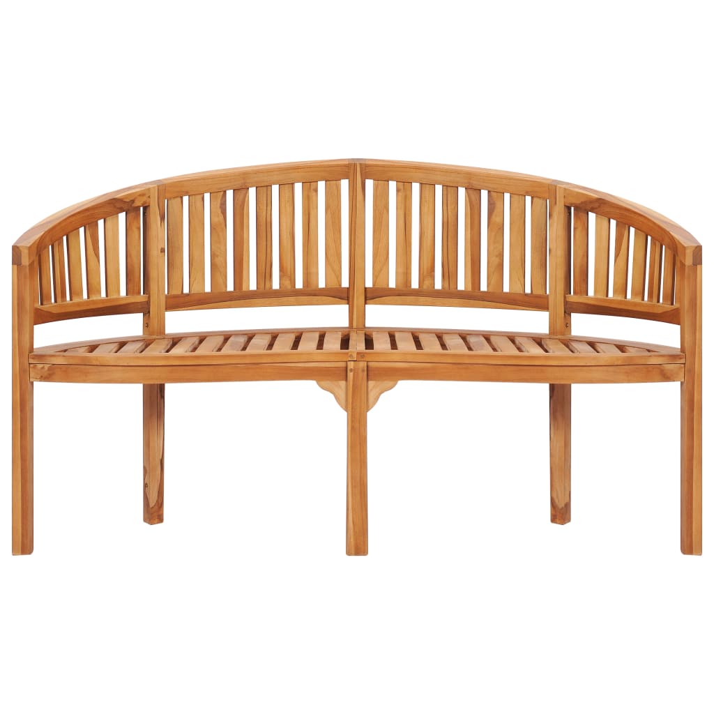 vidaXL Banana Bench 151 cm Solid Teak Wood