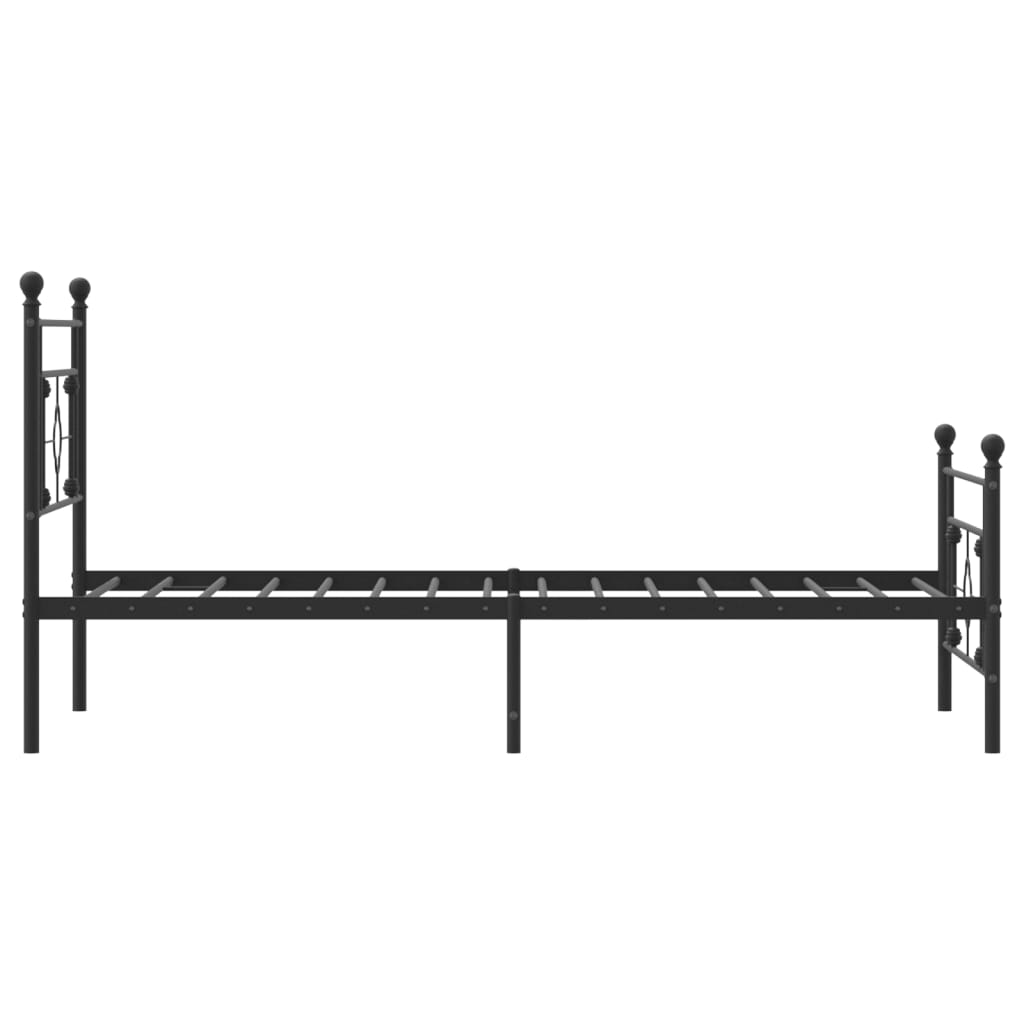 vidaXL Metal Bed Frame without Mattress with Footboard Black 107x203 cm