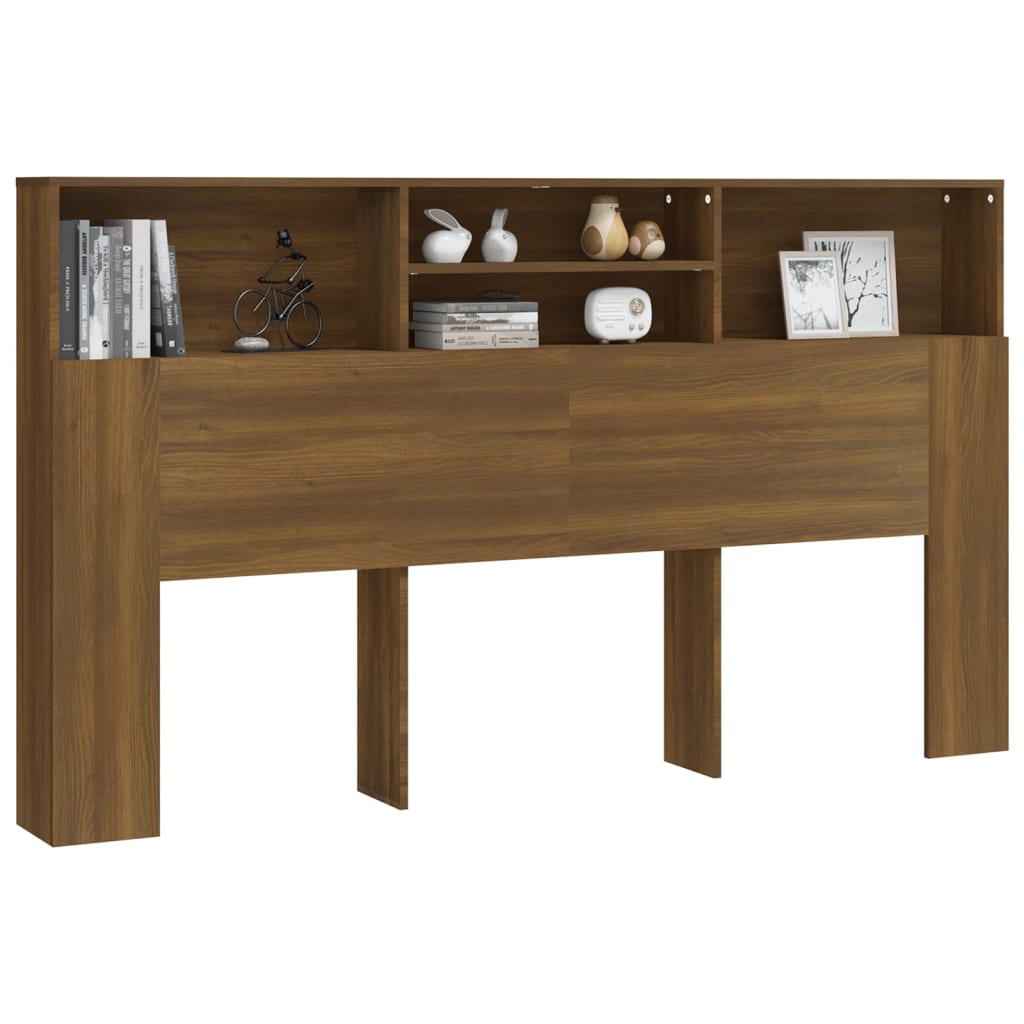 vidaXL Headboard Cabinet Brown oak 180x19x103.5 cm