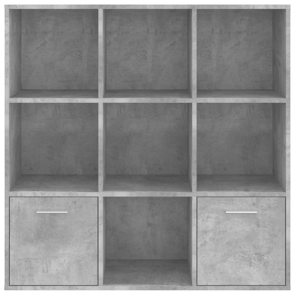 vidaXL Book Cabinet Concrete Grey 98x30x98 cm Engineered Wood