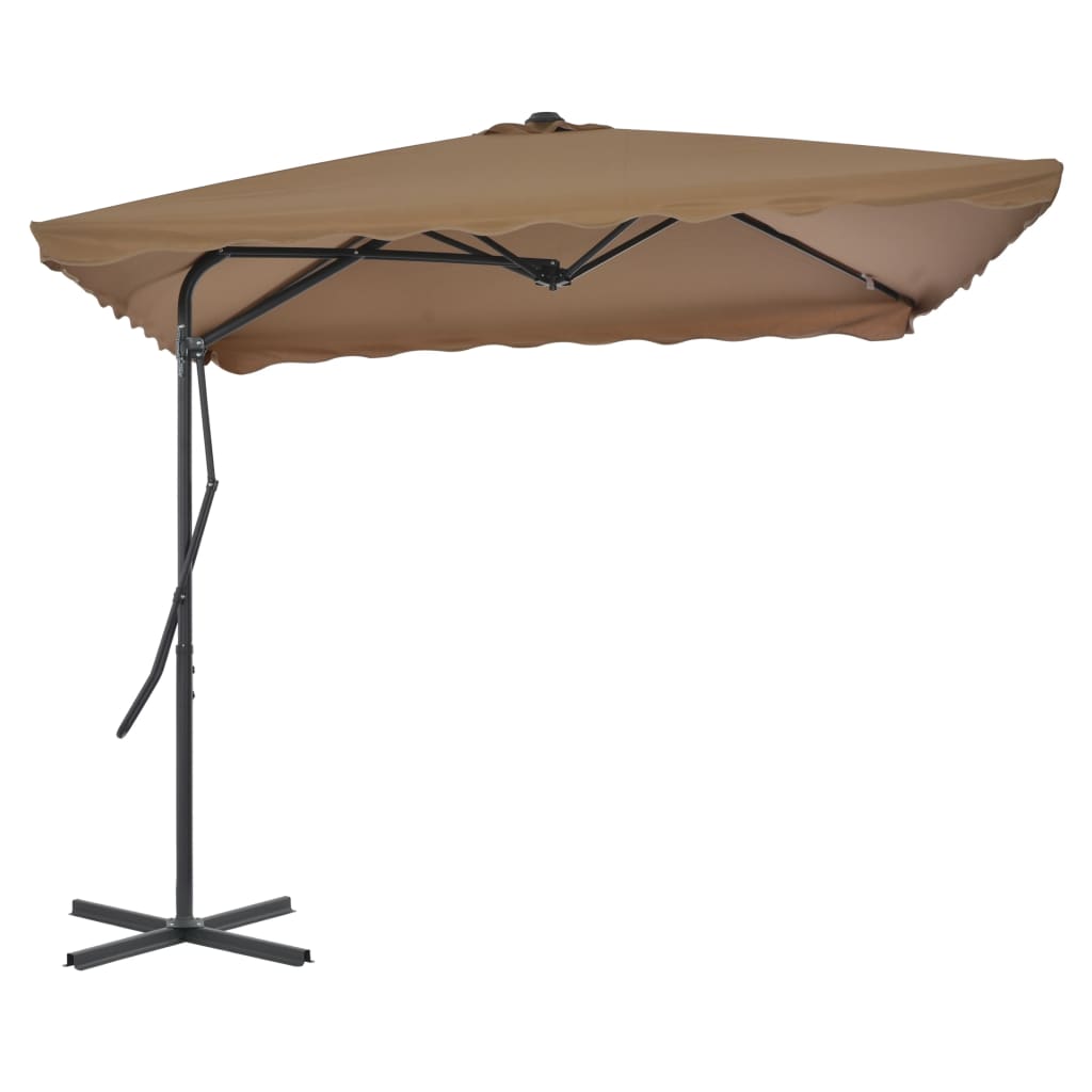 vidaXL Garden Parasol with Steel Pole 250x250 cm Taupe