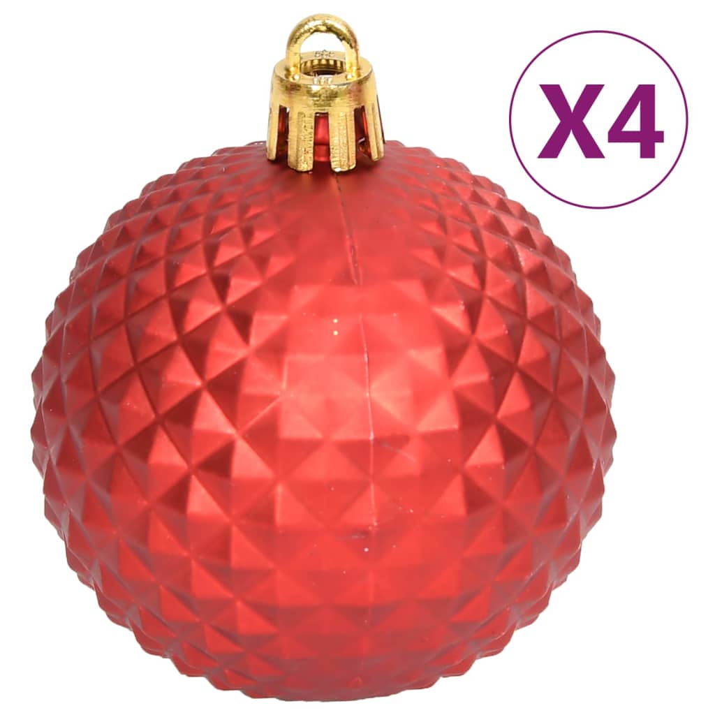 vidaXL 108 Piece Christmas Bauble Set Red and White