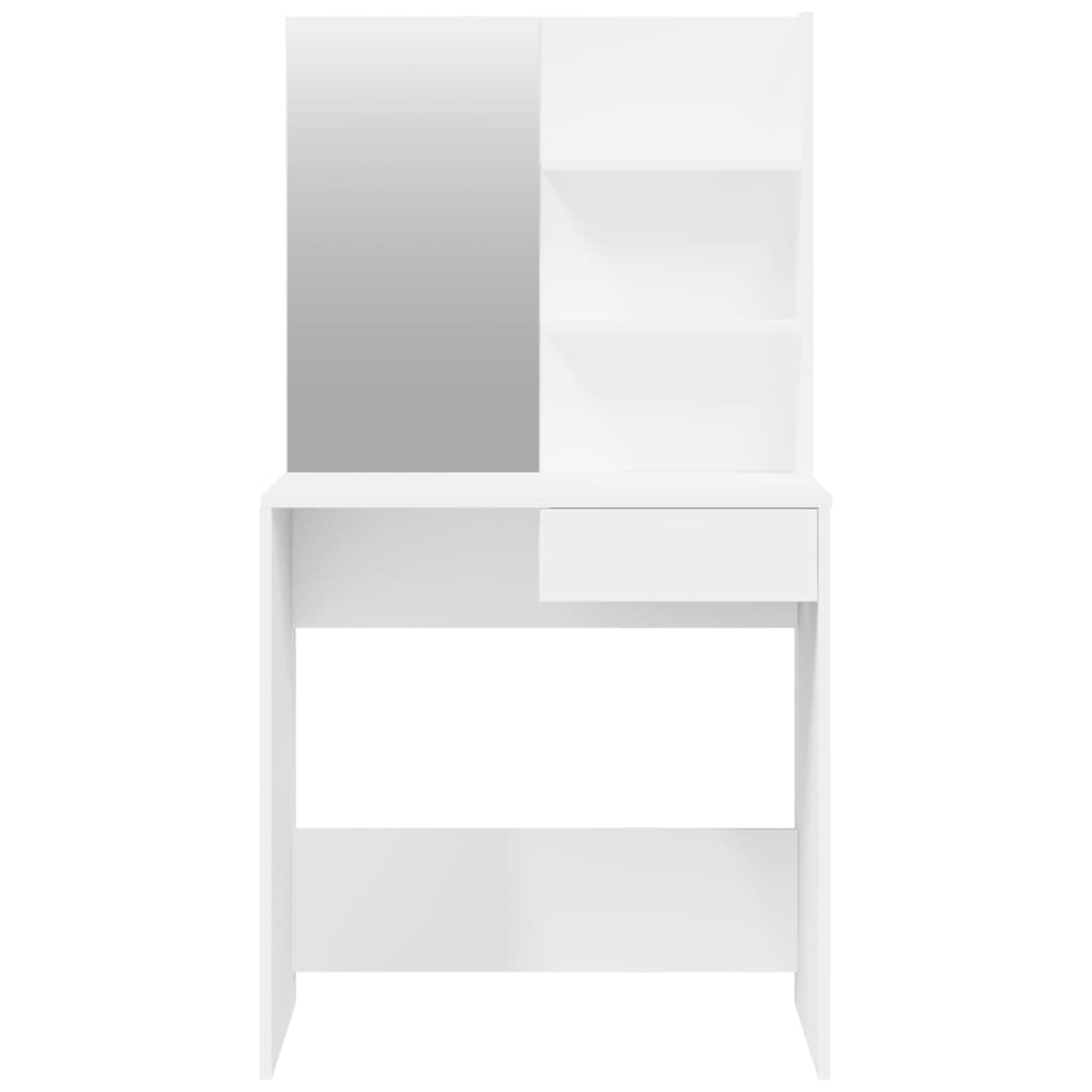 vidaXL Dressing Table with Mirror White 74.5x40x141 cm