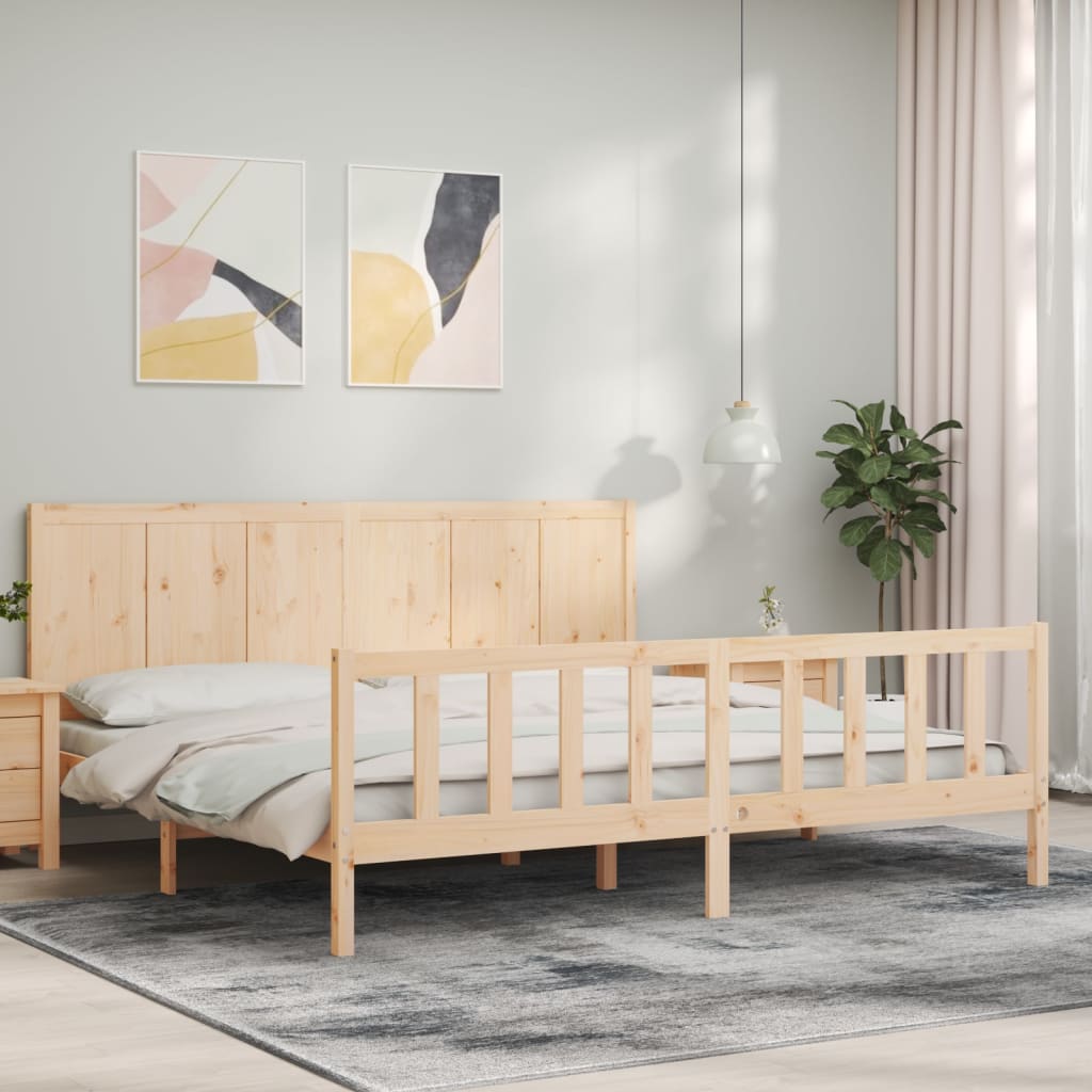 vidaXL Bed Frame without Mattress Super King Size Solid Wood Pine