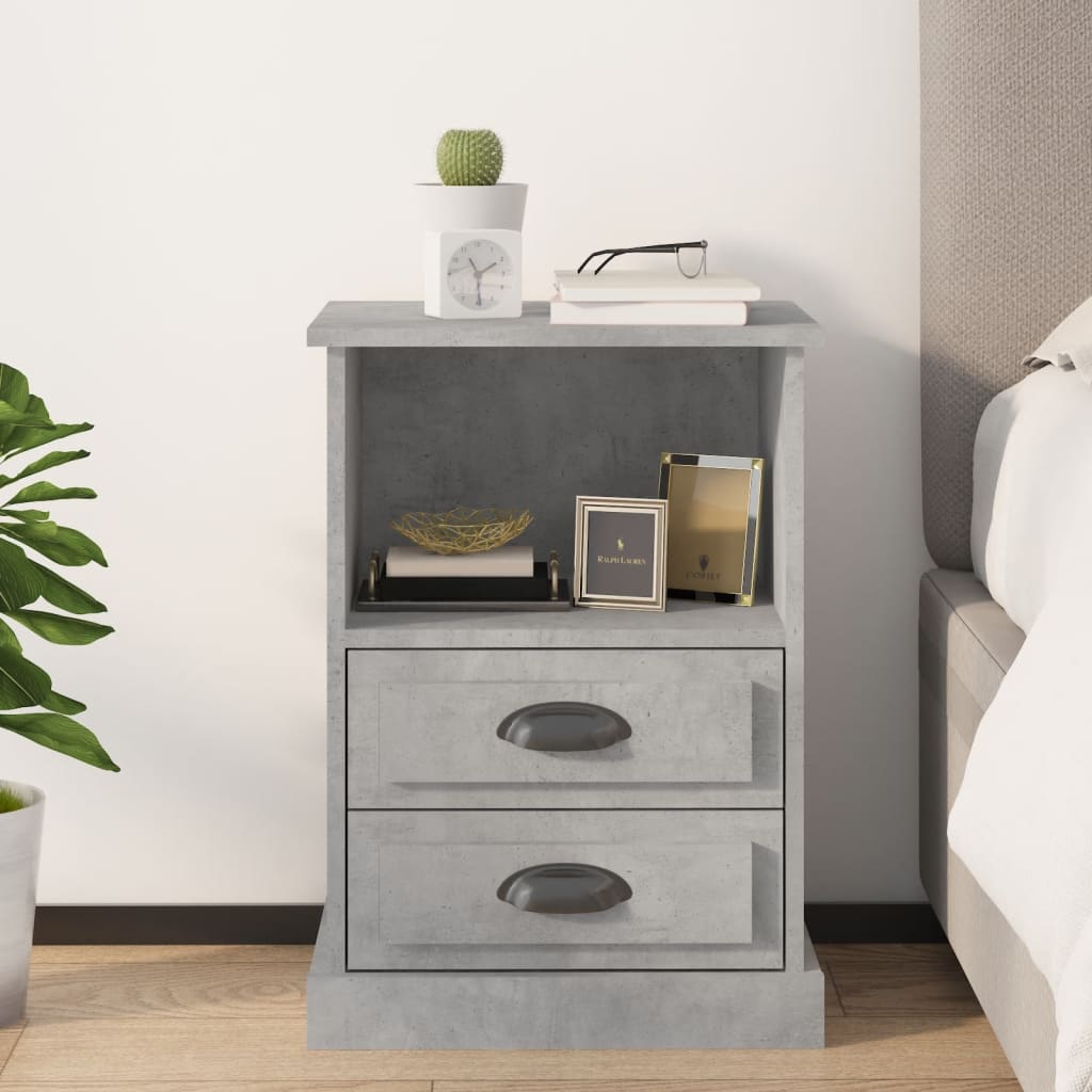 vidaXL Bedside Cabinet Concrete Grey 43x36x60 cm