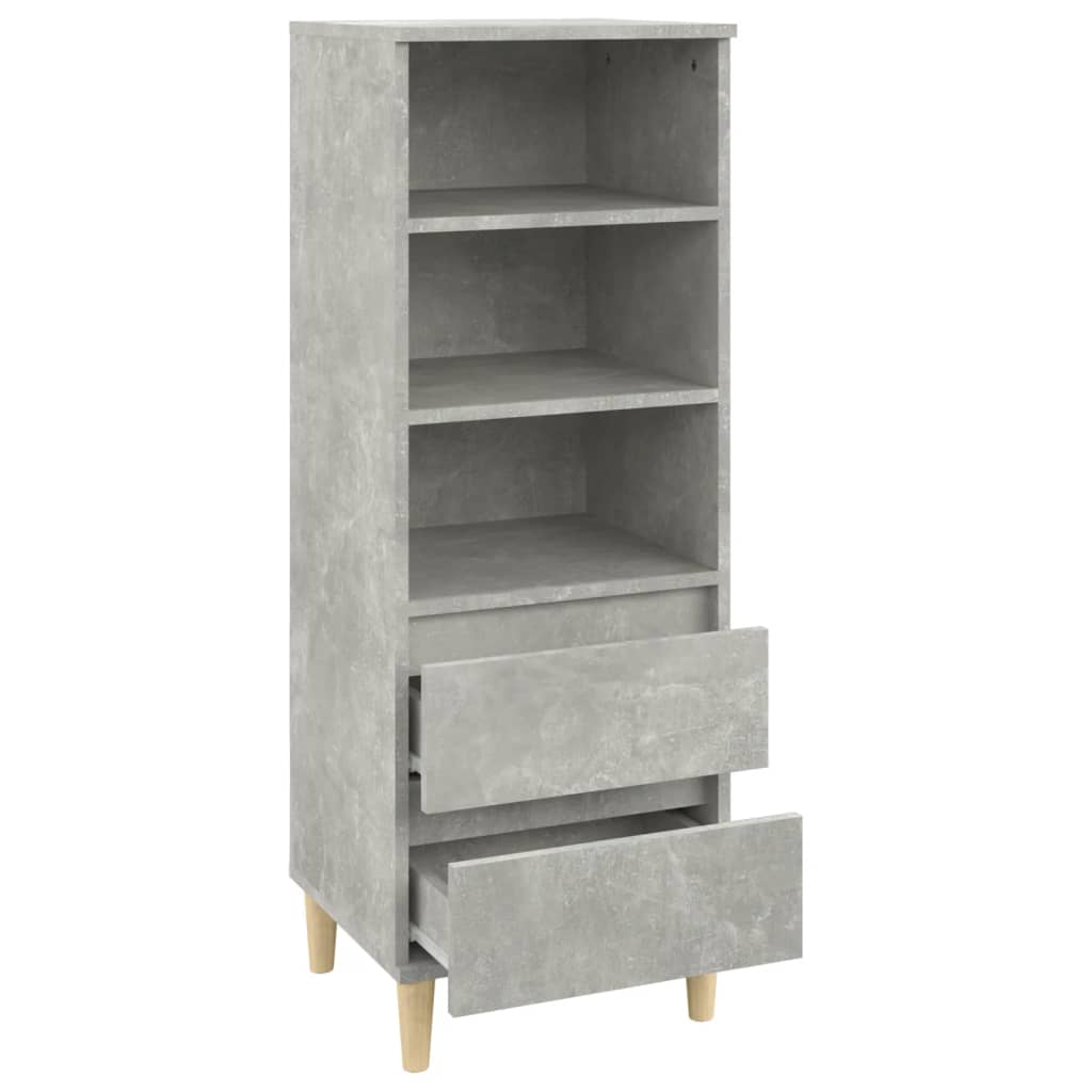 vidaXL Highboard Concrete Grey 40x36x110 cm Engineered Wood