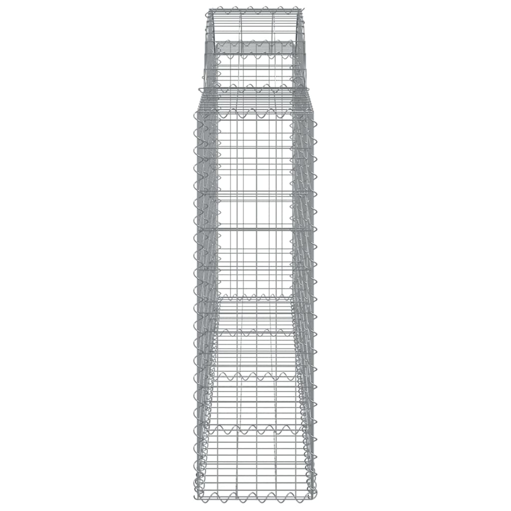 vidaXL Arched Gabion Baskets 13 pcs 200x30x100/120 cm Galvanised Iron