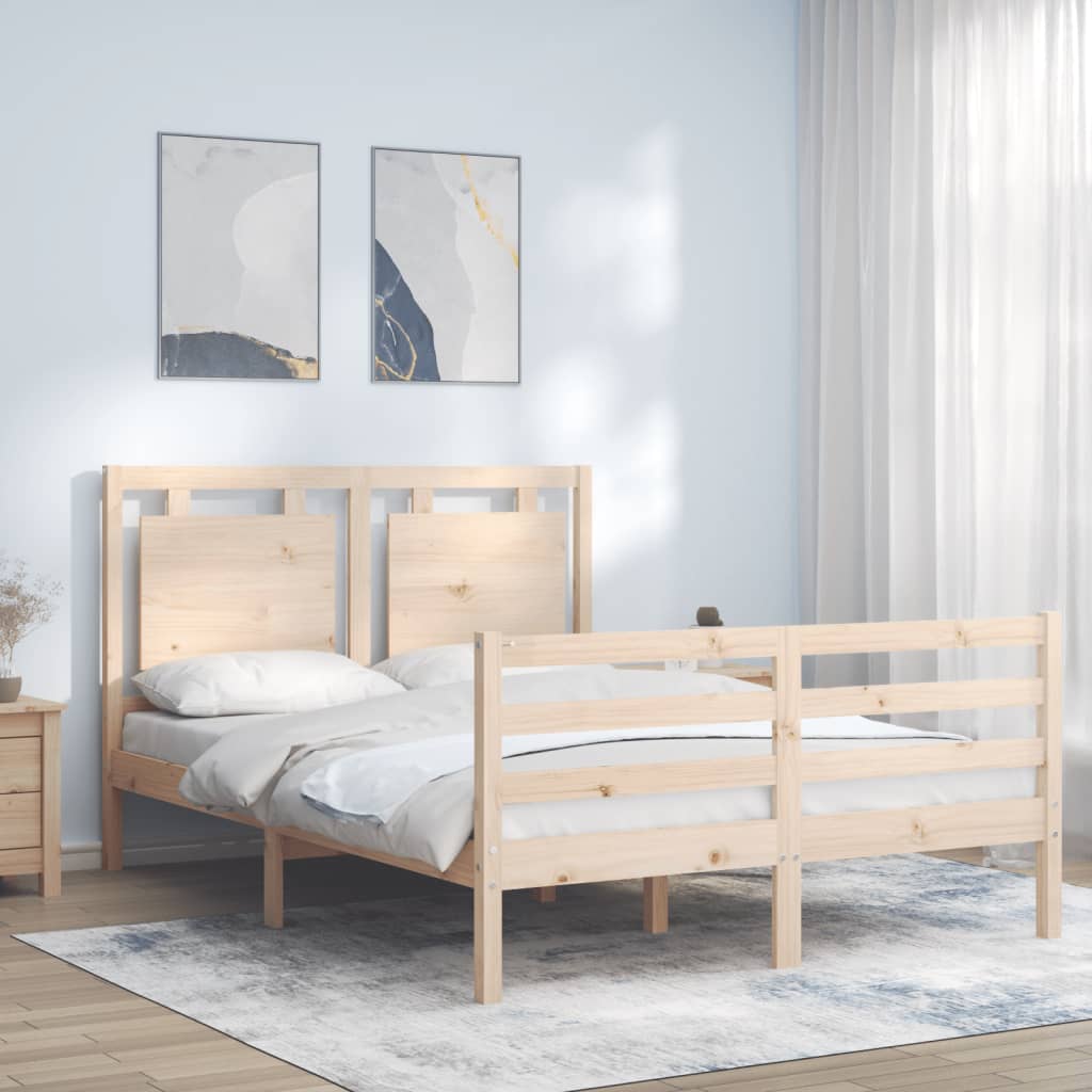 vidaXL Bed Frame without Mattress Double Solid Wood