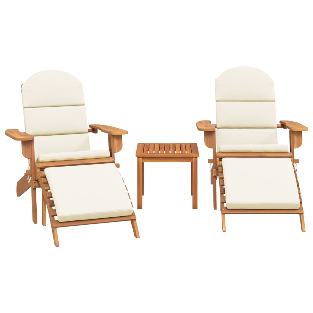 vidaXL 3 Piece Adirondack Garden Lounge Set Solid Wood Acacia