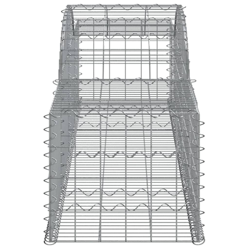 vidaXL Arched Gabion Baskets 2 pcs 300x50x40/60 cm Galvanised Iron