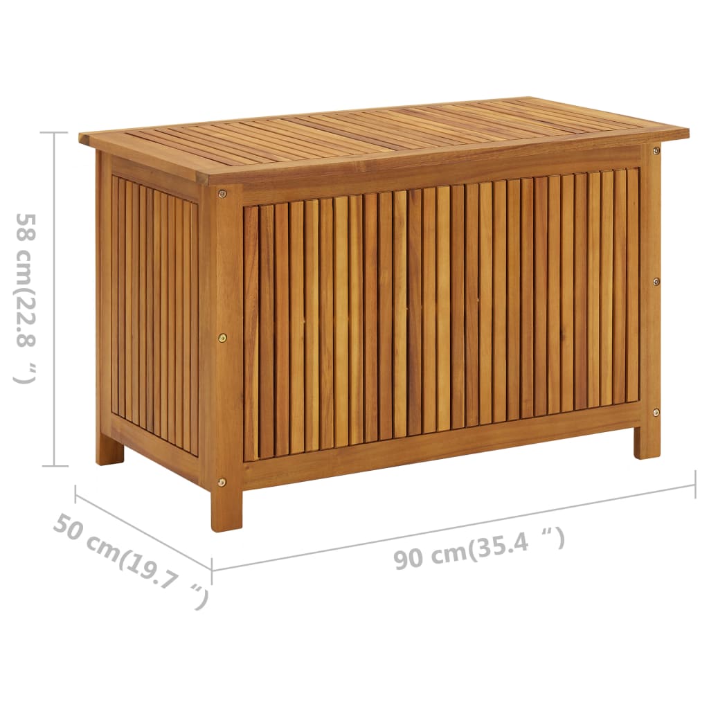 vidaXL Garden Storage Box 90x50x58 cm Solid Acacia Wood