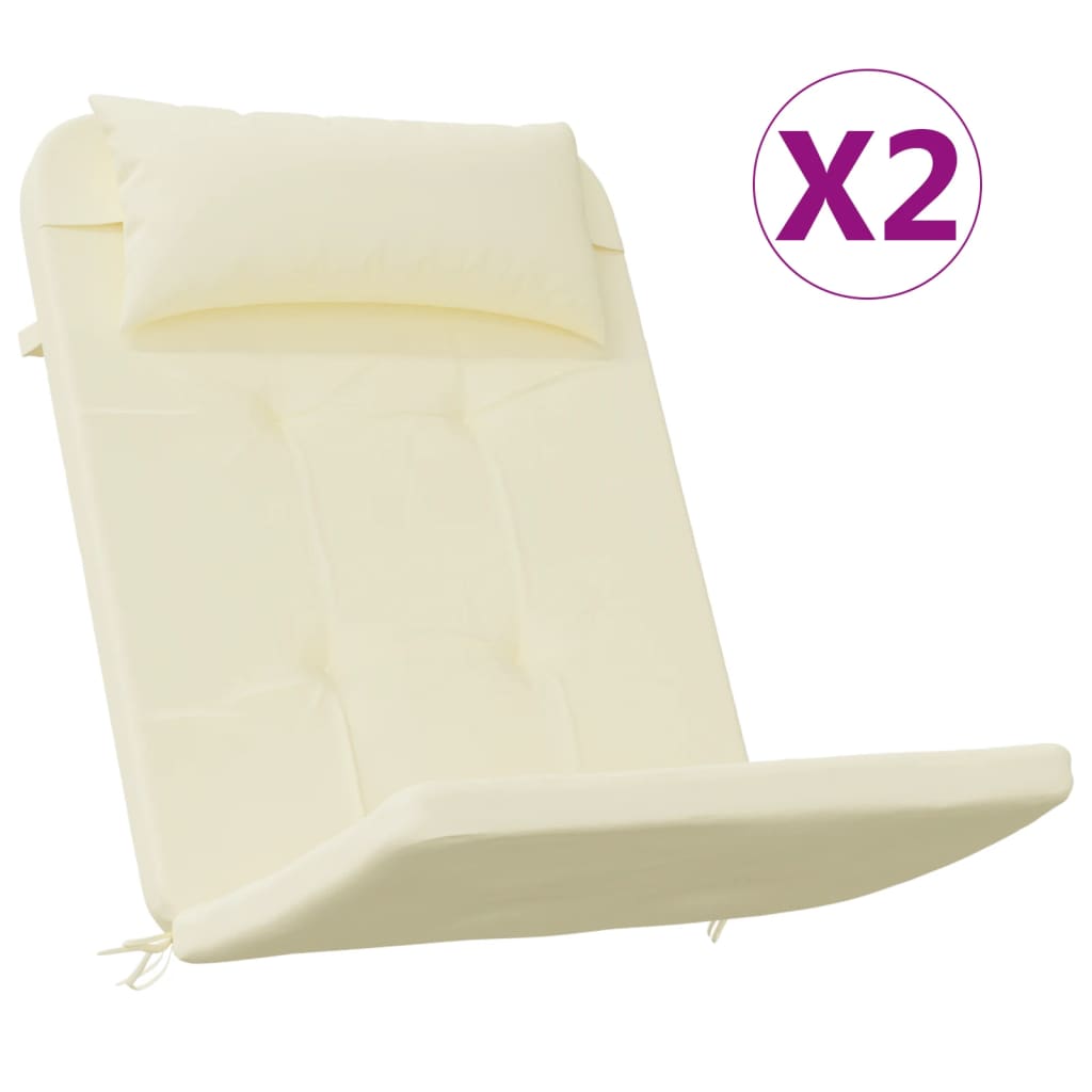 vidaXL Adirondack Chair Cushions 2 pcs Cream Oxford Fabric