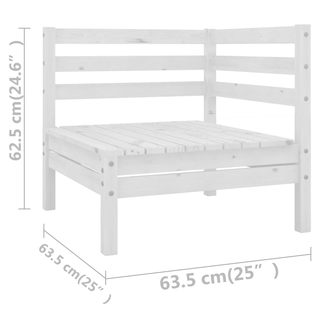 vidaXL 13 Piece Garden Lounge Set White Solid Wood Pine