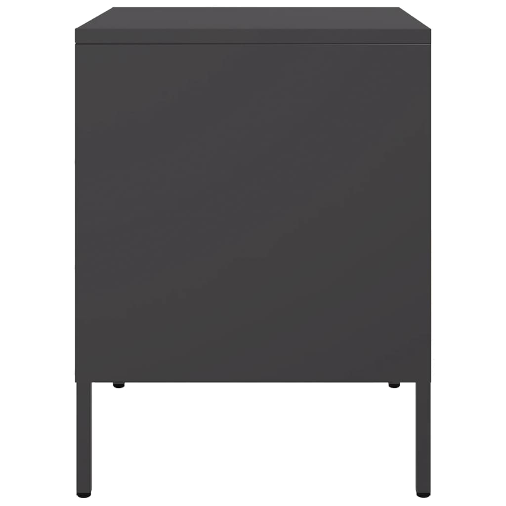 vidaXL Bedside Cabinets 2 pcs Black 36x39x50.5 cm Steel