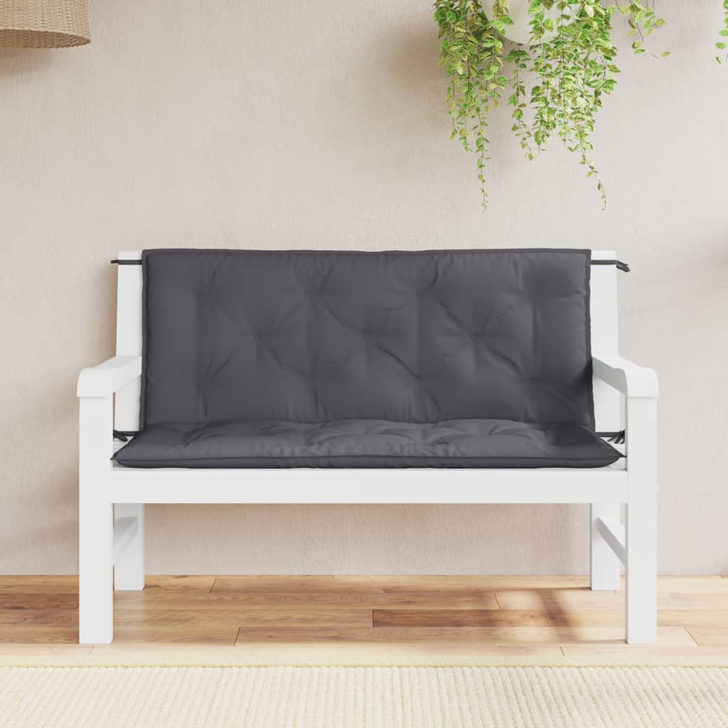 vidaXL Garden Bench Cushions 2pcs Anthracite 120x50x7cm Oxford Fabric