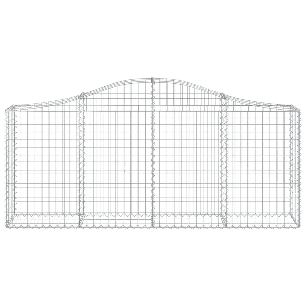 vidaXL Arched Gabion Baskets 10 pcs 200x30x80/100 cm Galvanised Iron