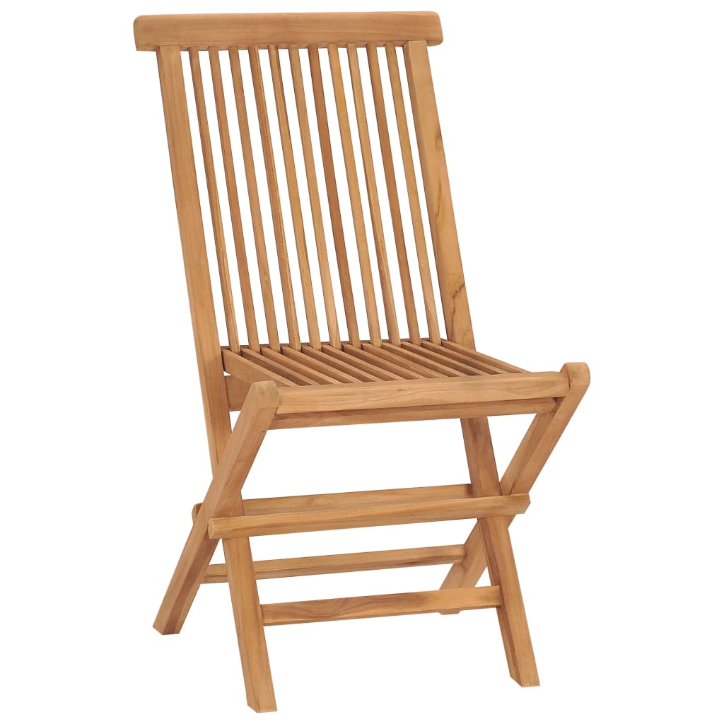 vidaXL Folding Garden Chairs 2 pcs Solid Teak Wood