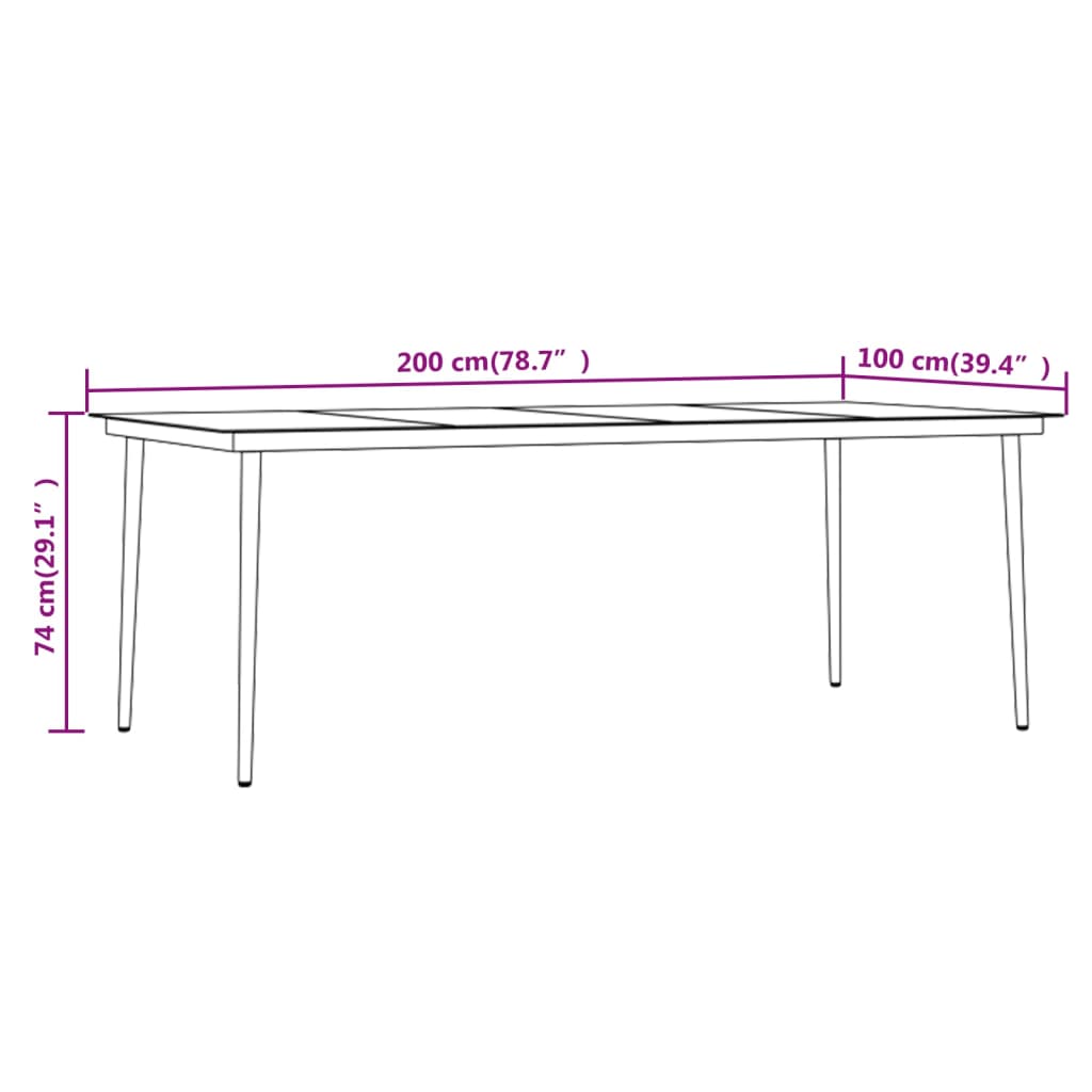 vidaXL 9 Piece Garden Dining Set Black