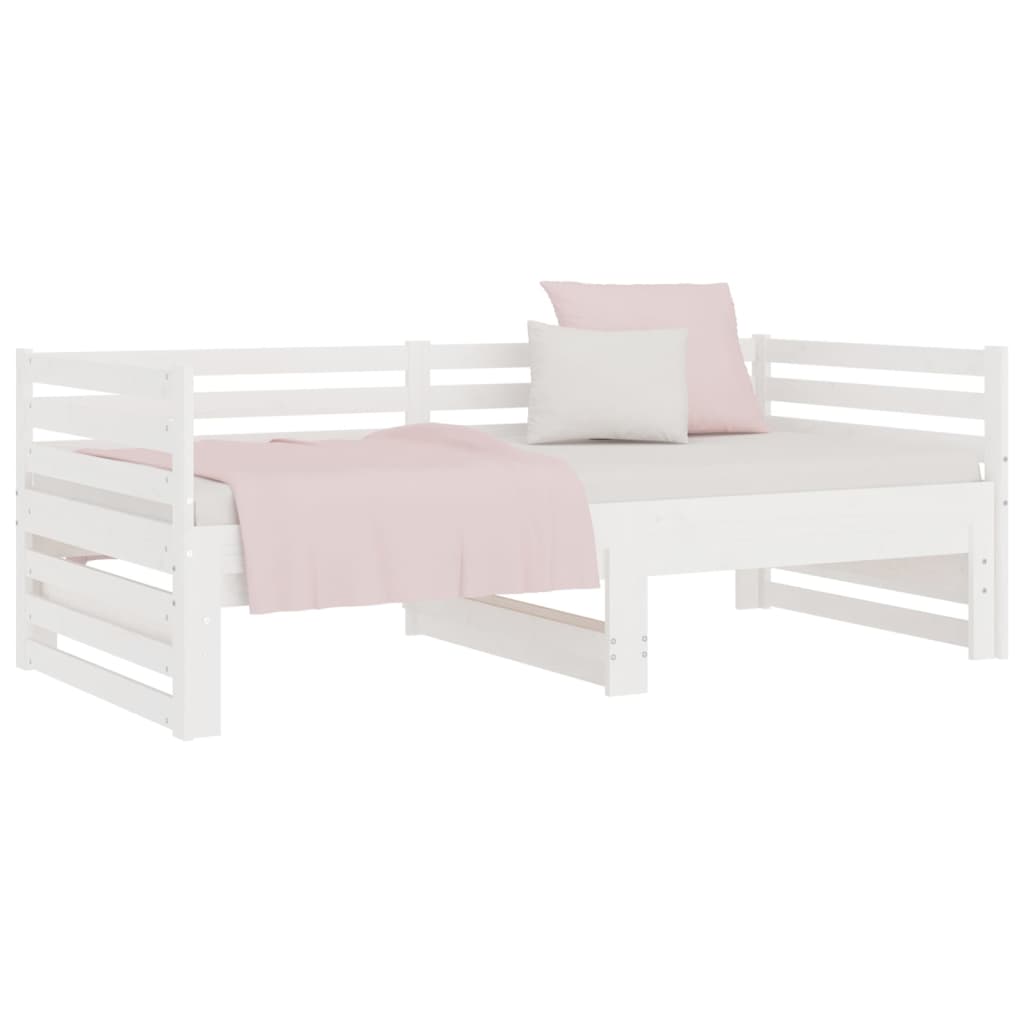 vidaXL Pull-out Day Bed without Mattress White 2x(90x190) cm