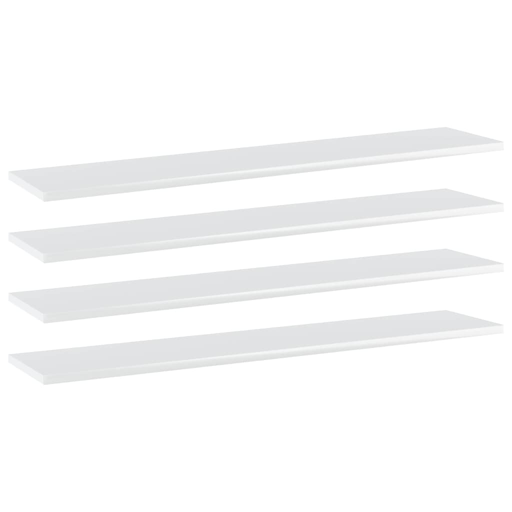 vidaXL Bookshelf Boards 4 pcs High Gloss White 100x20x1.5 cm Engineered Wood