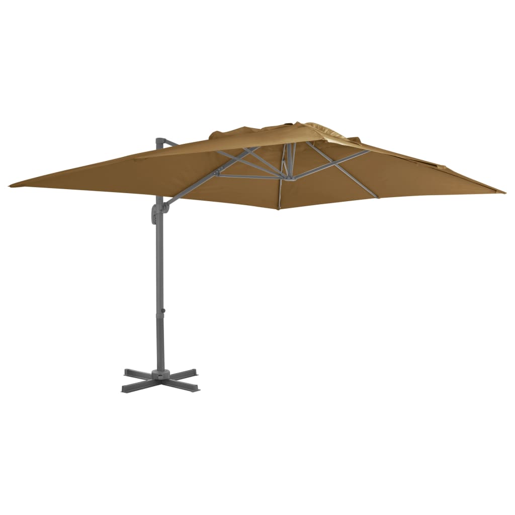 vidaXL Garden Parasol with Portable Base Taupe