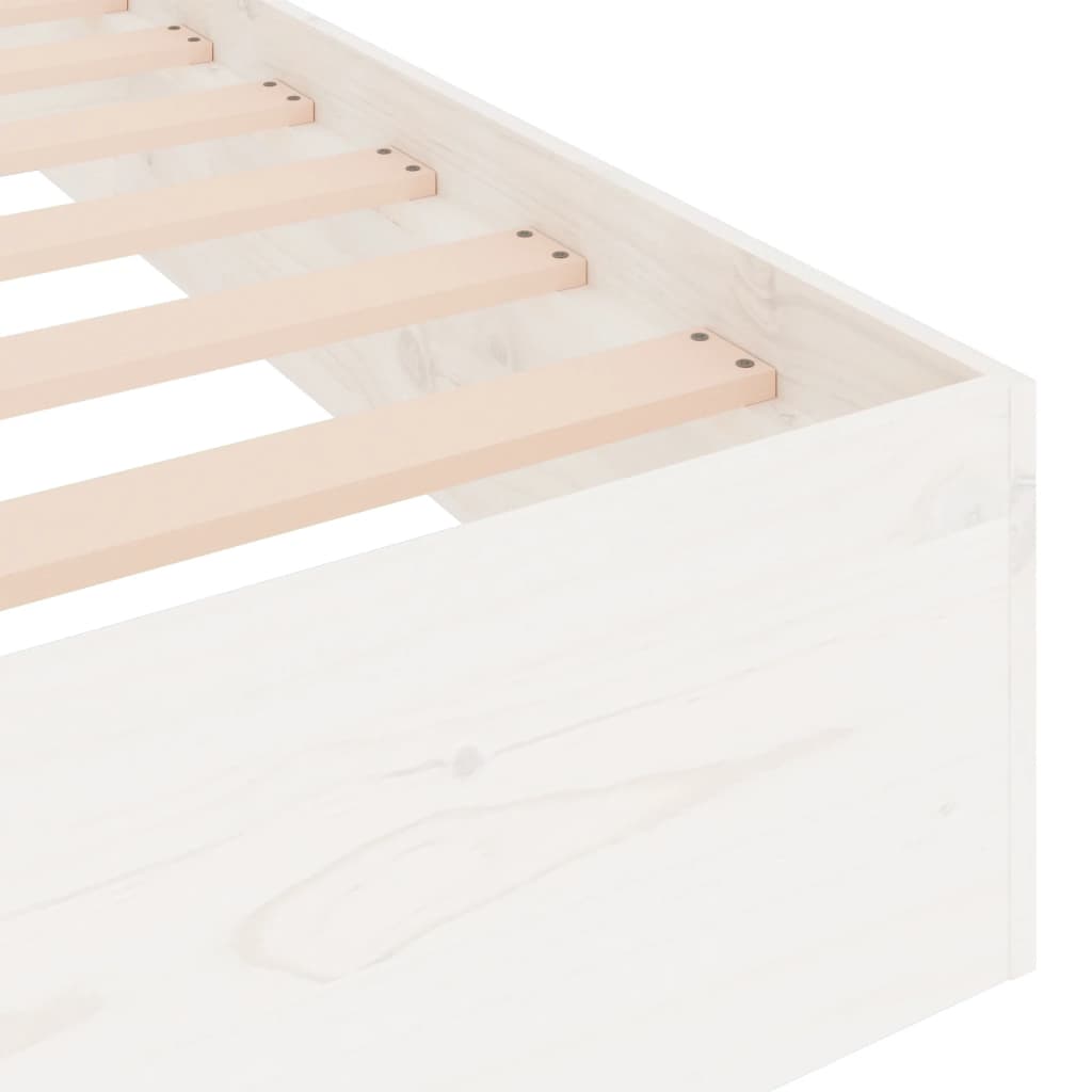 vidaXL Bed Frame without Mattress White Solid Wood 150x200 cm King Size