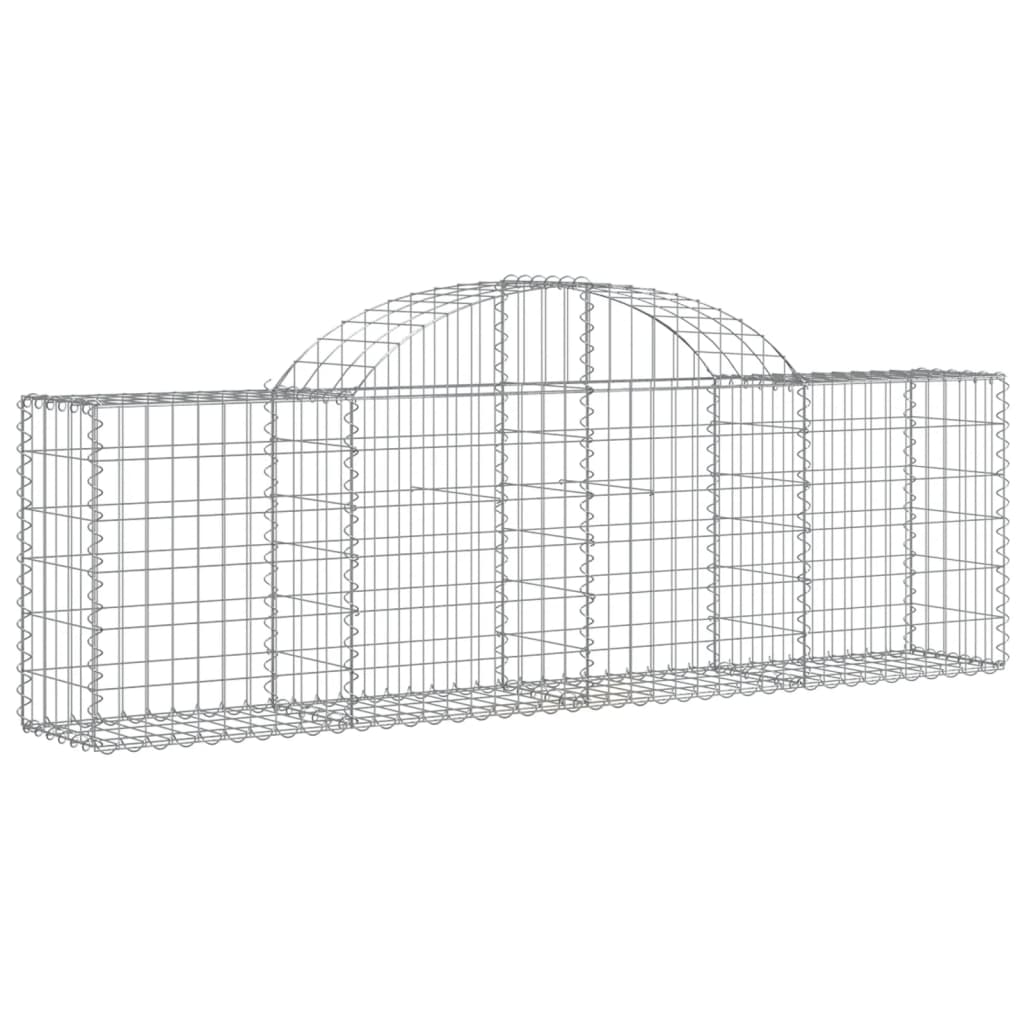 vidaXL Arched Gabion Basket 200x30x60/80 cm Galvanised Iron