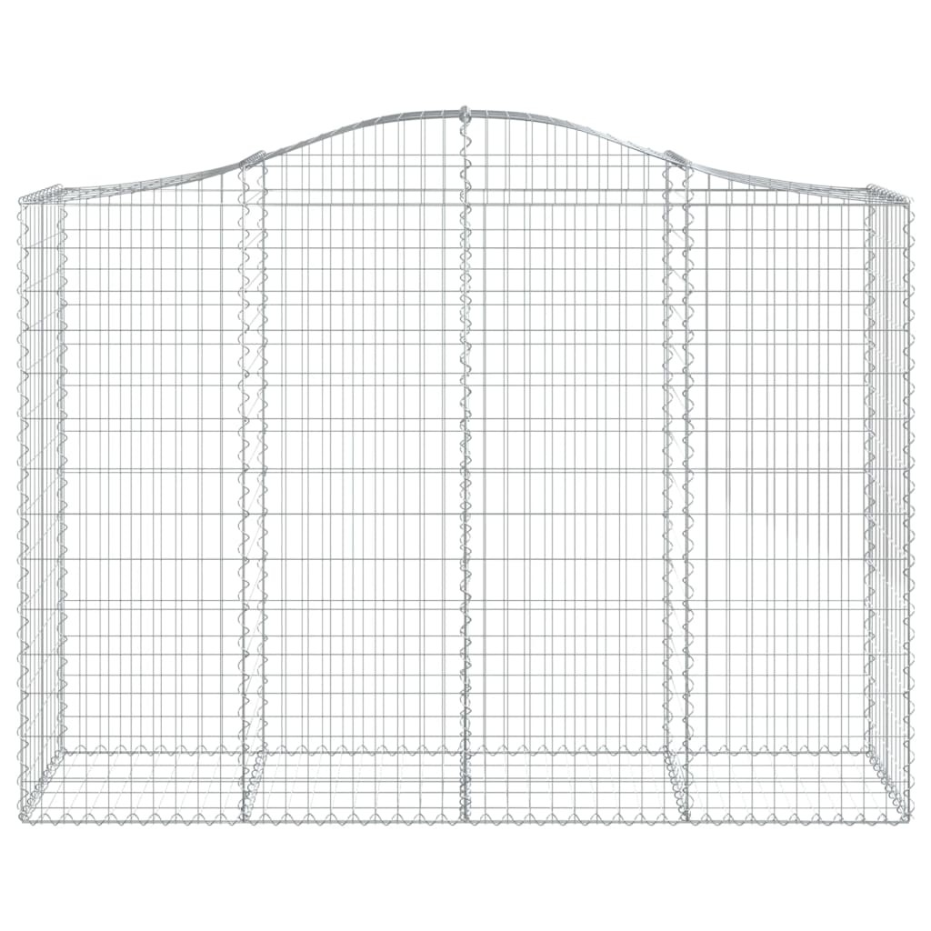 vidaXL Arched Gabion Baskets 2 pcs 200x50x140/160 cm Galvanised Iron