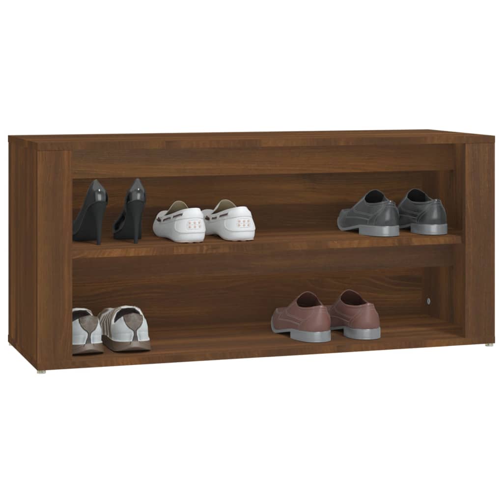 vidaXL Shoe Rack Brown Oak 100x35x45 cm Engineered Wood