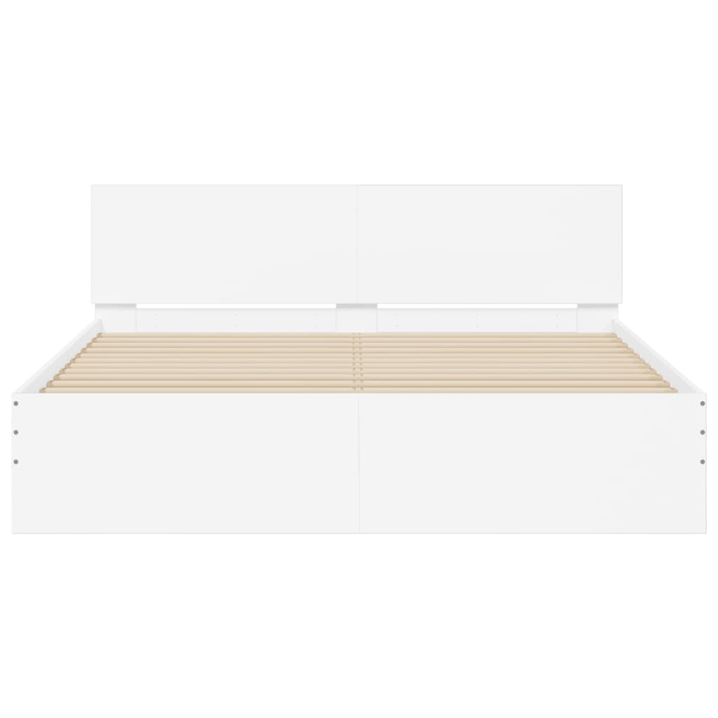 vidaXL Bed Frame without Mattress White 150x200 cm King Size