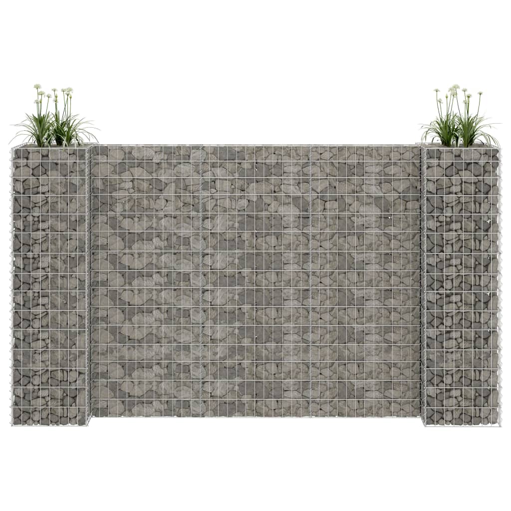 vidaXL H-Shaped Gabion Planter Steel Wire 260x40x150 cm