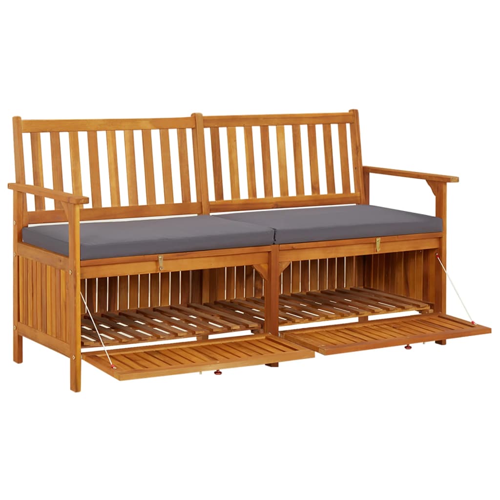 vidaXL Storage Bench with Cushion 148 cm Solid Wood Acacia