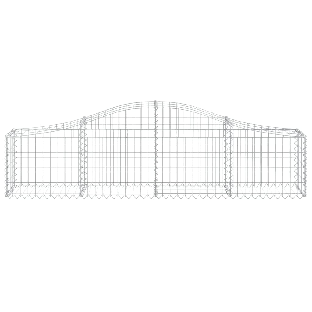 vidaXL Arched Gabion Baskets 10 pcs 200x30x40/60 cm Galvanised Iron