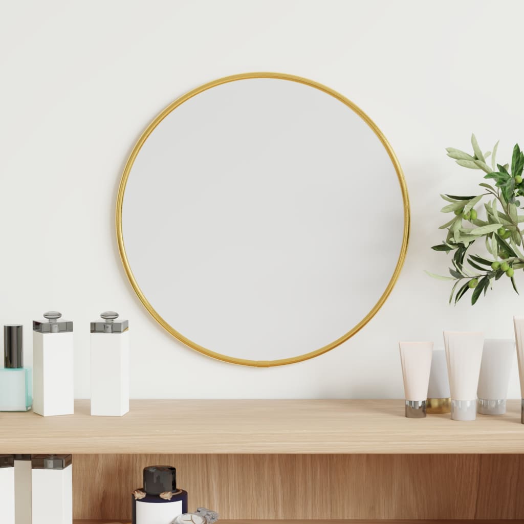 vidaXL Wall Mirror Gold Ø 30 cm Round