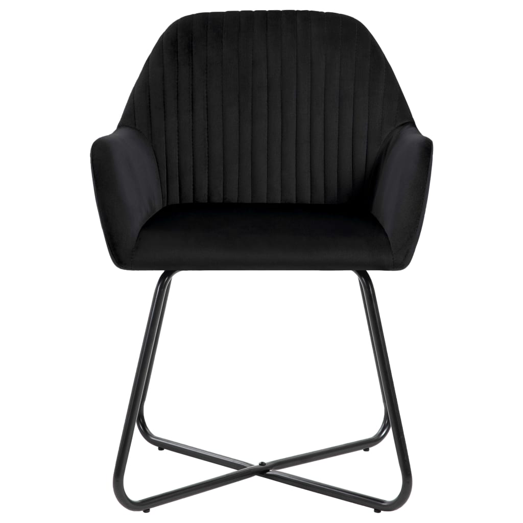 vidaXL Dining Chairs 2 pcs Black Velvet