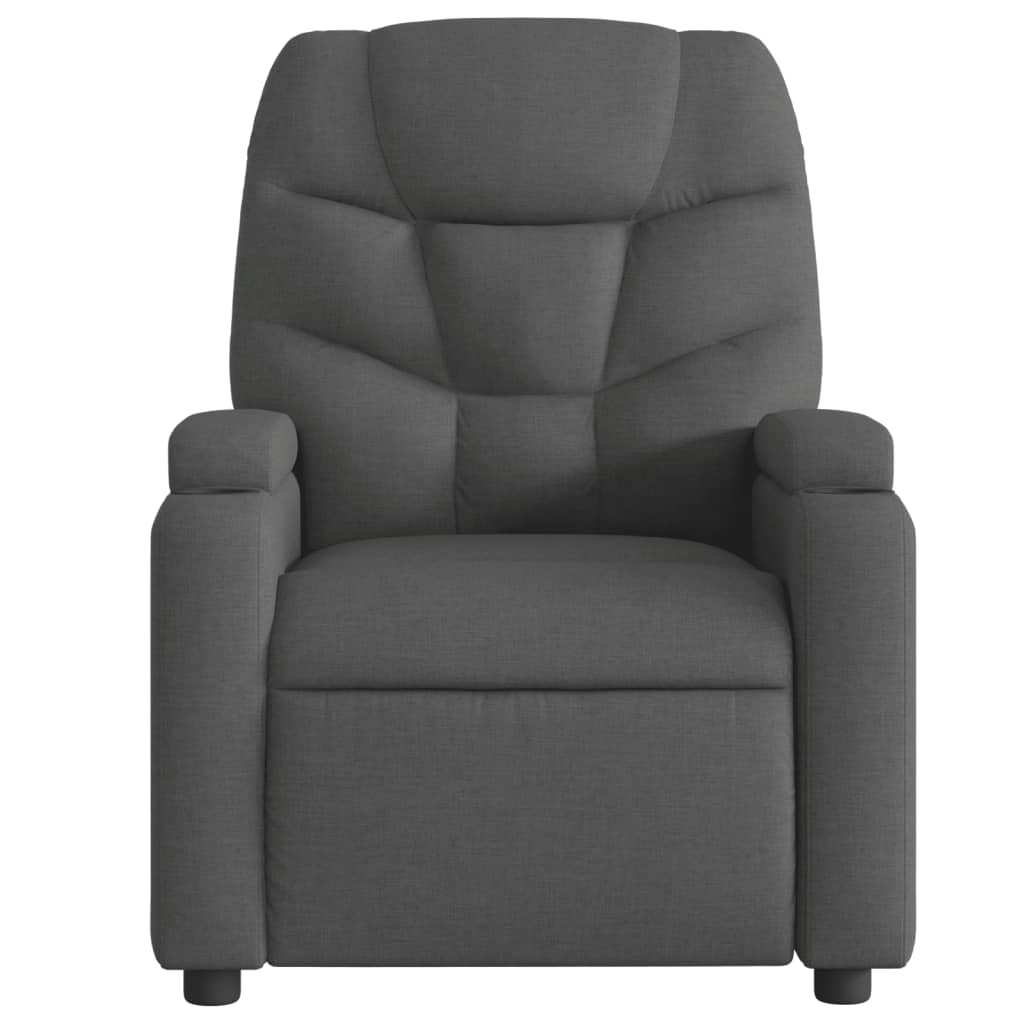 vidaXL Recliner Chair Dark Grey Fabric