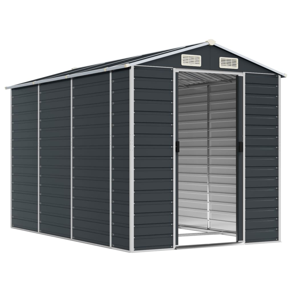 vidaXL Garden Shed Anthracite 191x300x198 cm Galvanised Steel