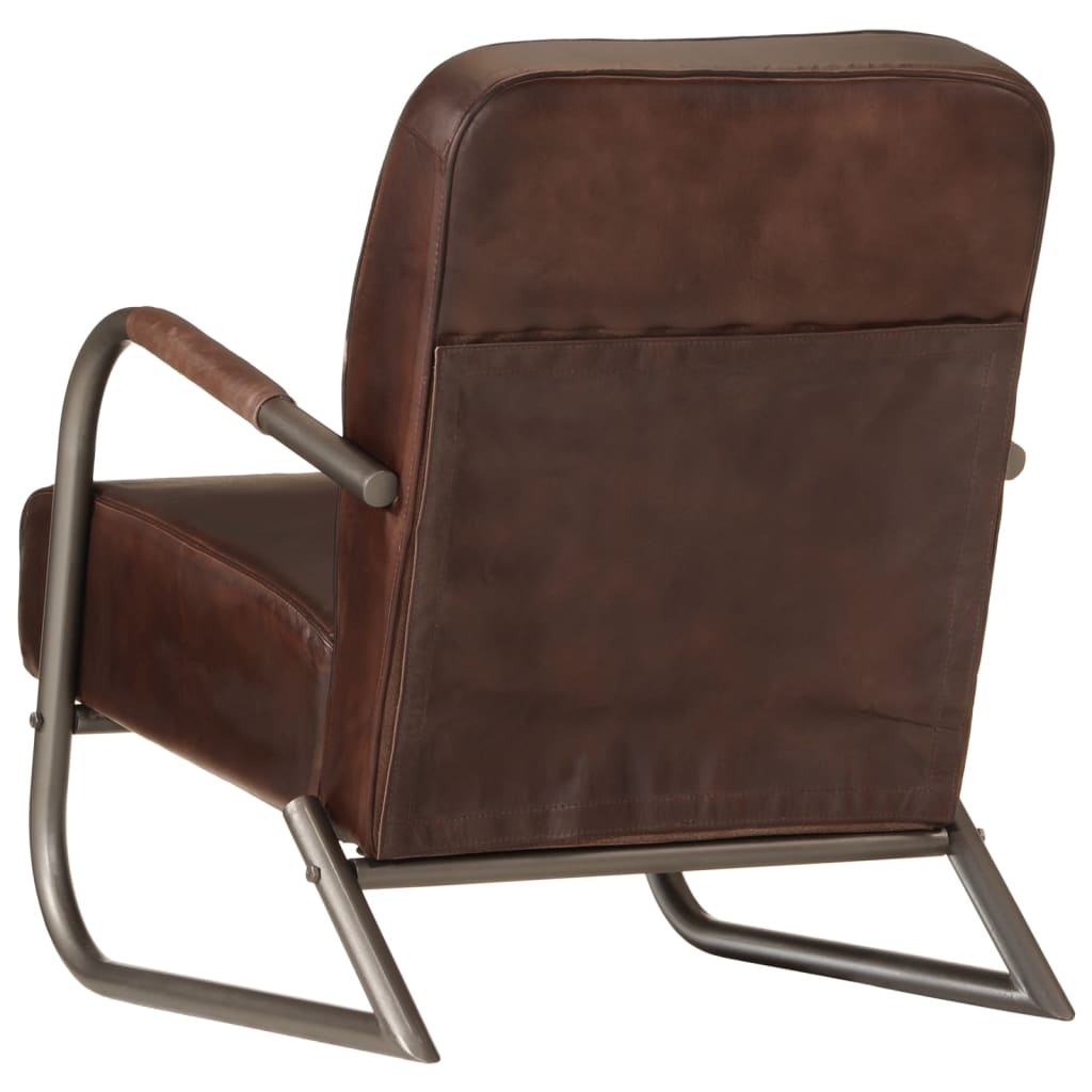 vidaXL Sofa Chair Brown Real Leather