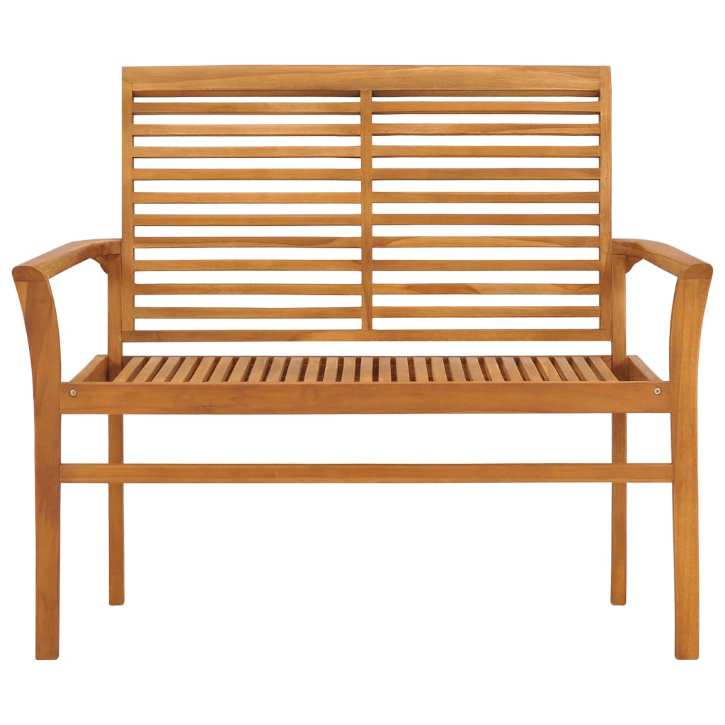 vidaXL Garden Bench with Taupe Cushion 112 cm Solid Teak Wood