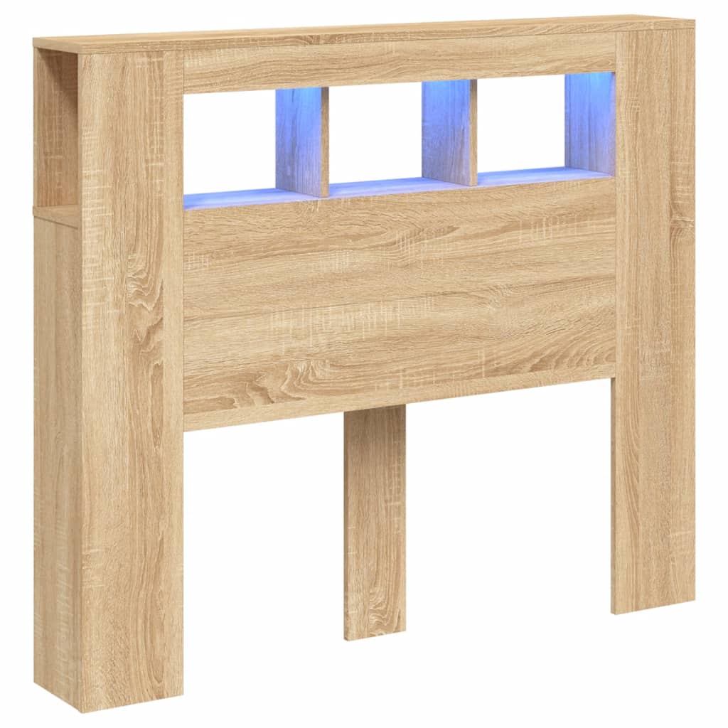 vidaXL LED Headboard Sonoma Oak 120x18.5x103.5 cm Engineered Wood