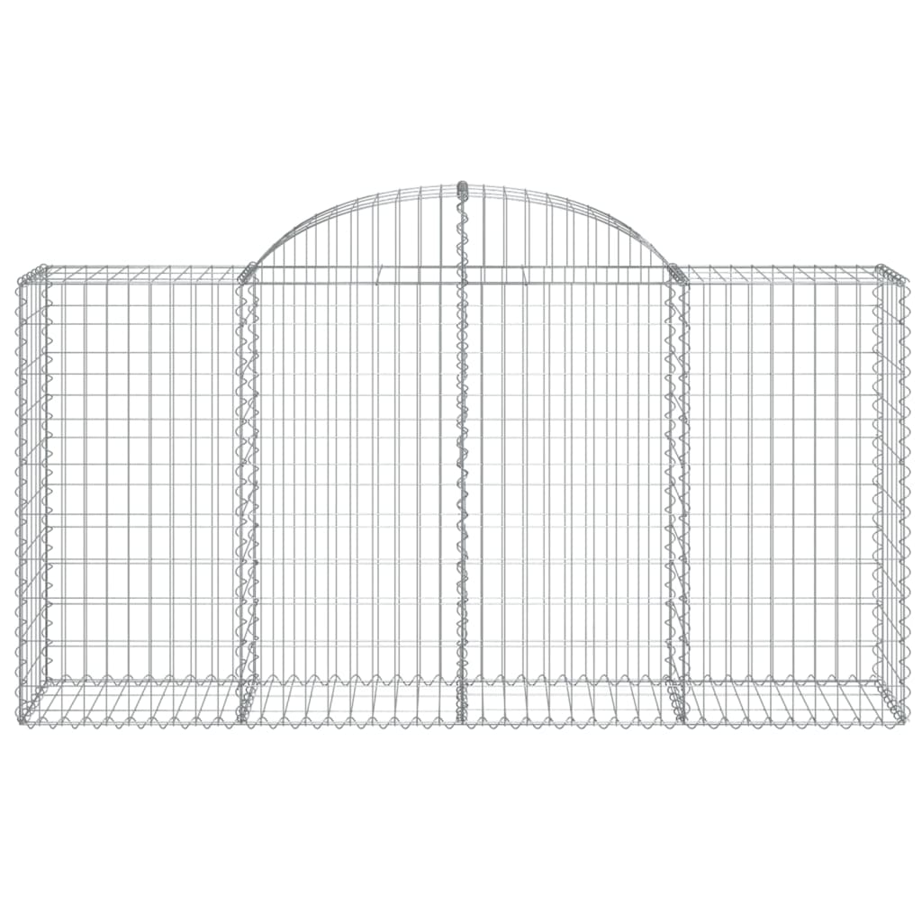 vidaXL Arched Gabion Baskets 12 pcs 200x50x100/120 cm Galvanised Iron