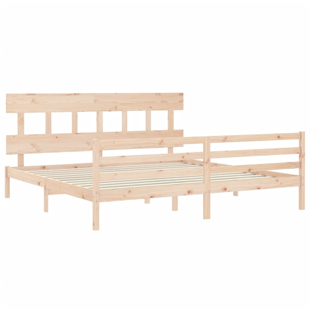 vidaXL Bed Frame without Mattress Super King Size Solid Wood